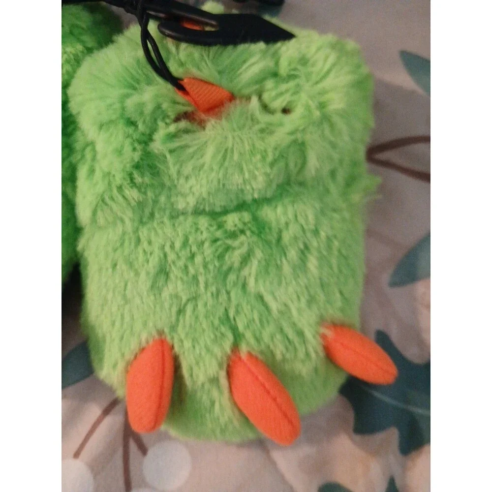 Adorable Wonder Nation Infant Boys Green & Orange Monster Claw Slippers - Size 3